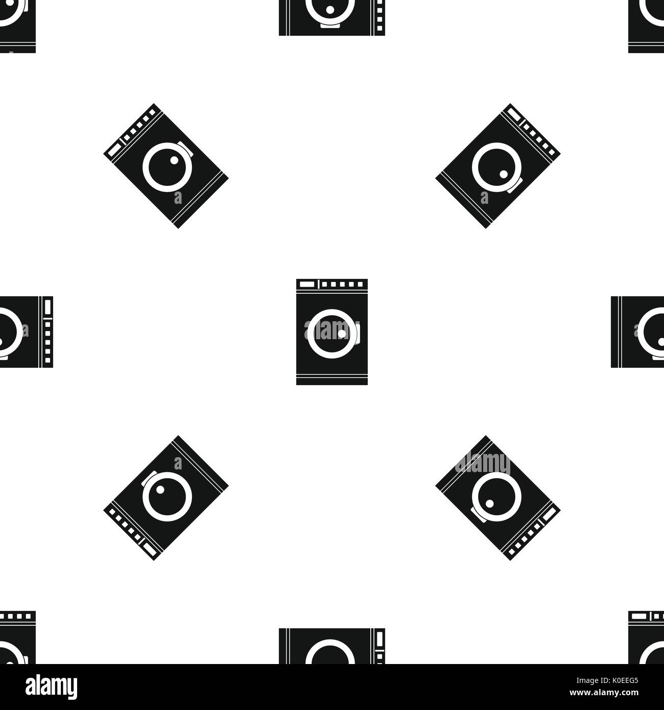 Washing machine pattern seamless black Stock Vector