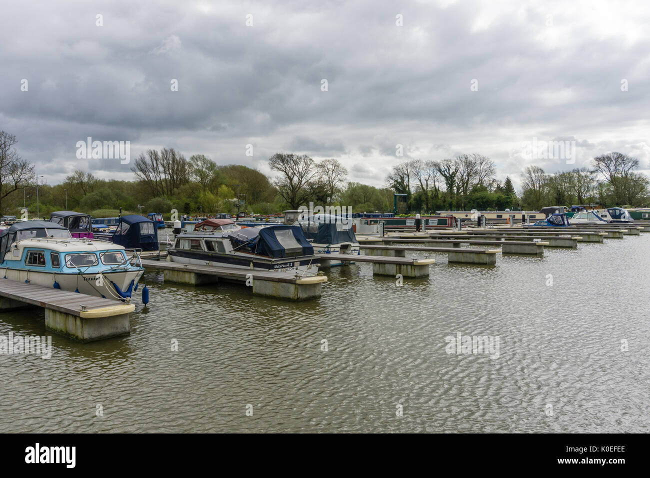 White Mills Marina on the River Nene at Earls Barton, Northamptonshire, UK Stock Photo