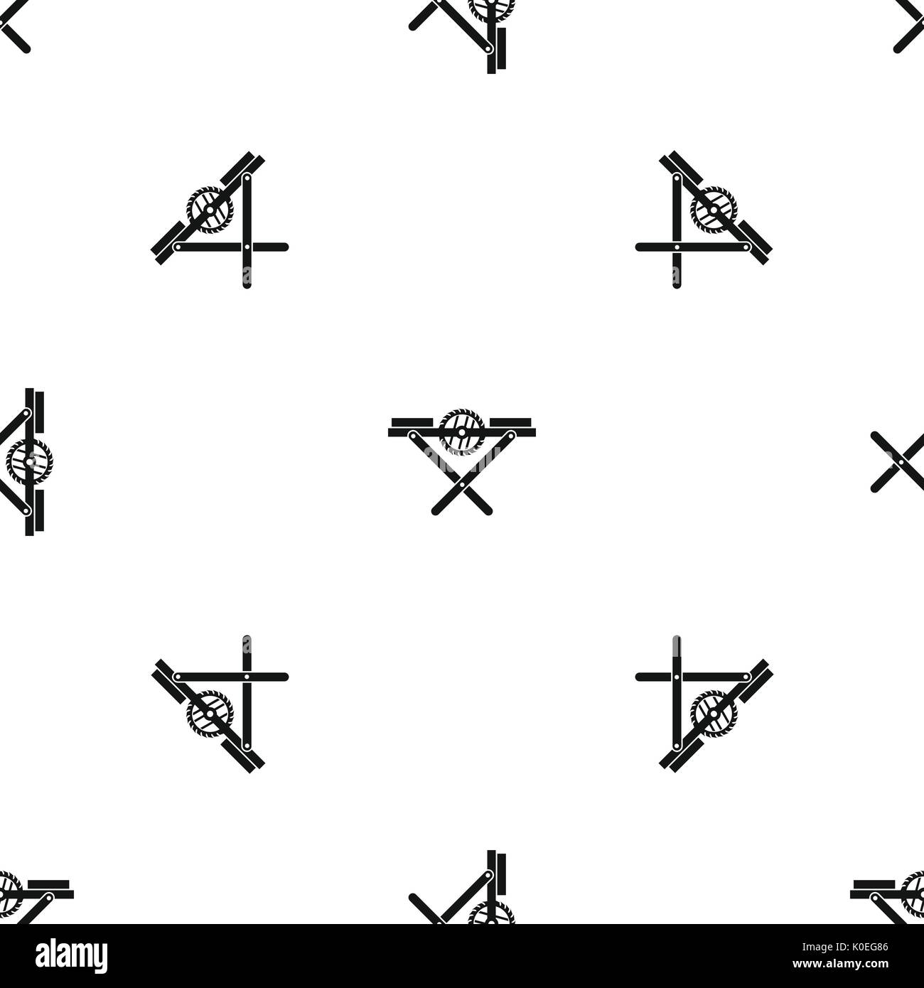 Power saw bench pattern seamless black Stock Vector