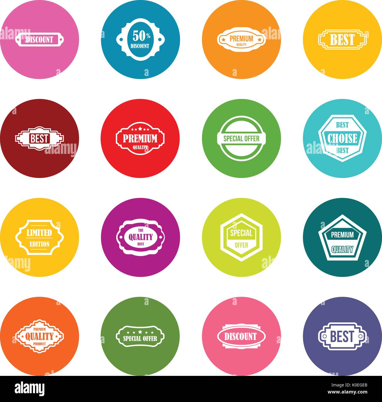 Golden labels icons many colors set Stock Vector Image & Art - Alamy