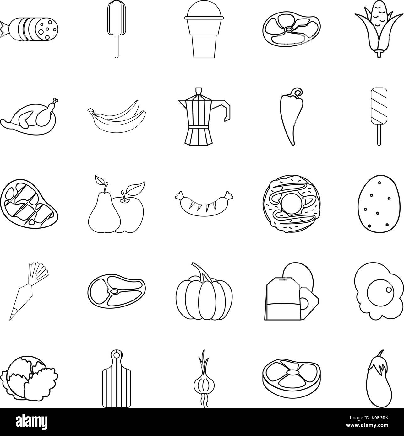Food for All icons set, outline style Stock Vector Image & Art - Alamy