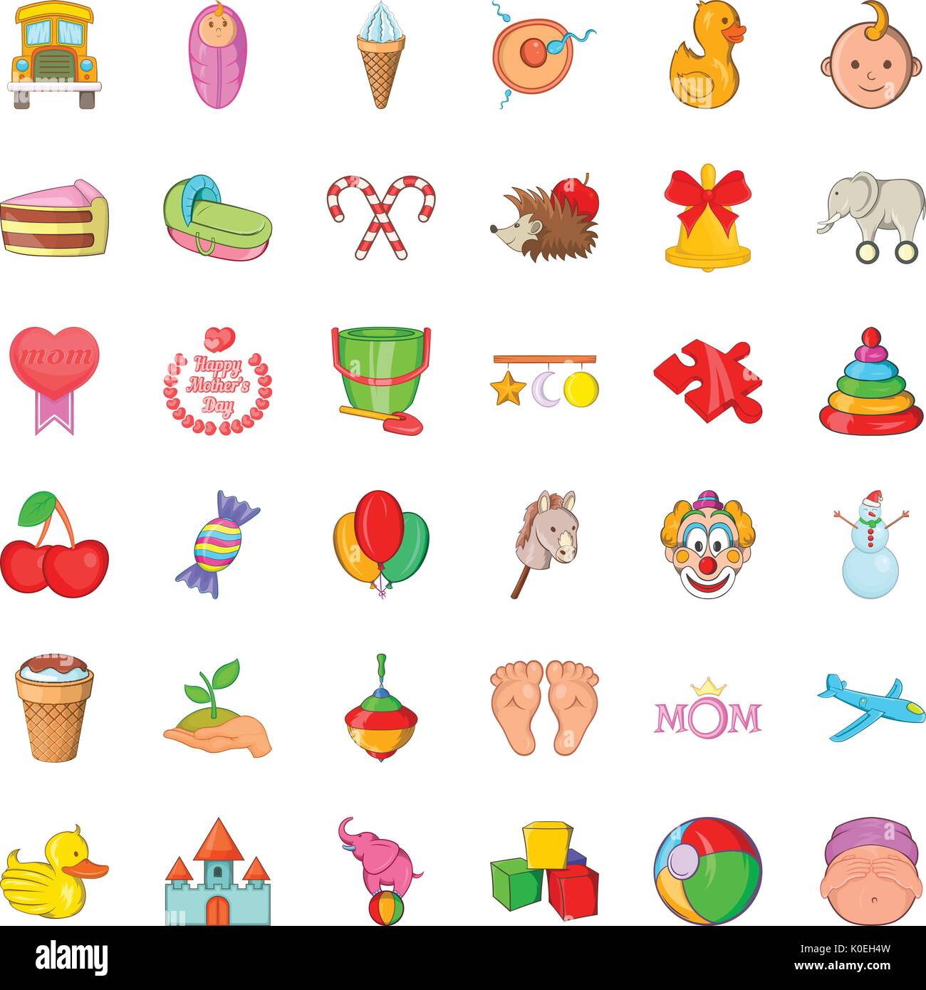 Child care icons set, cartoon style Stock Vector Image & Art - Alamy