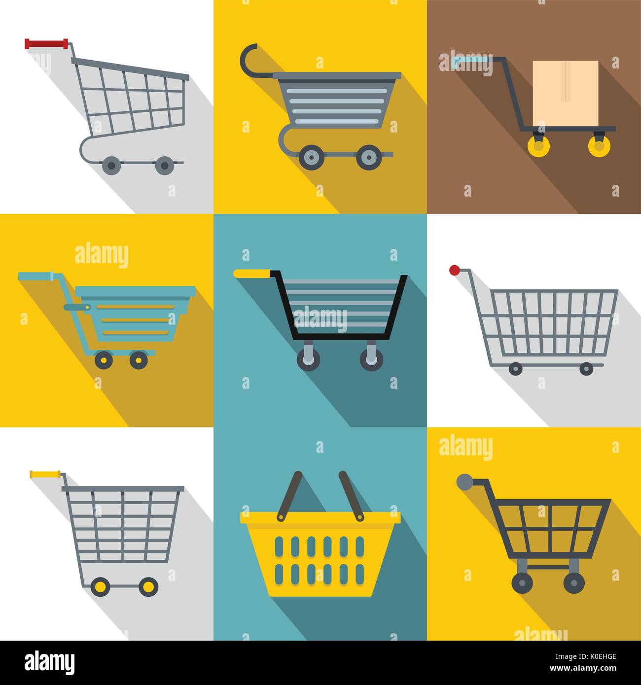Different cart icons set, flat style Stock Vector Image & Art - Alamy