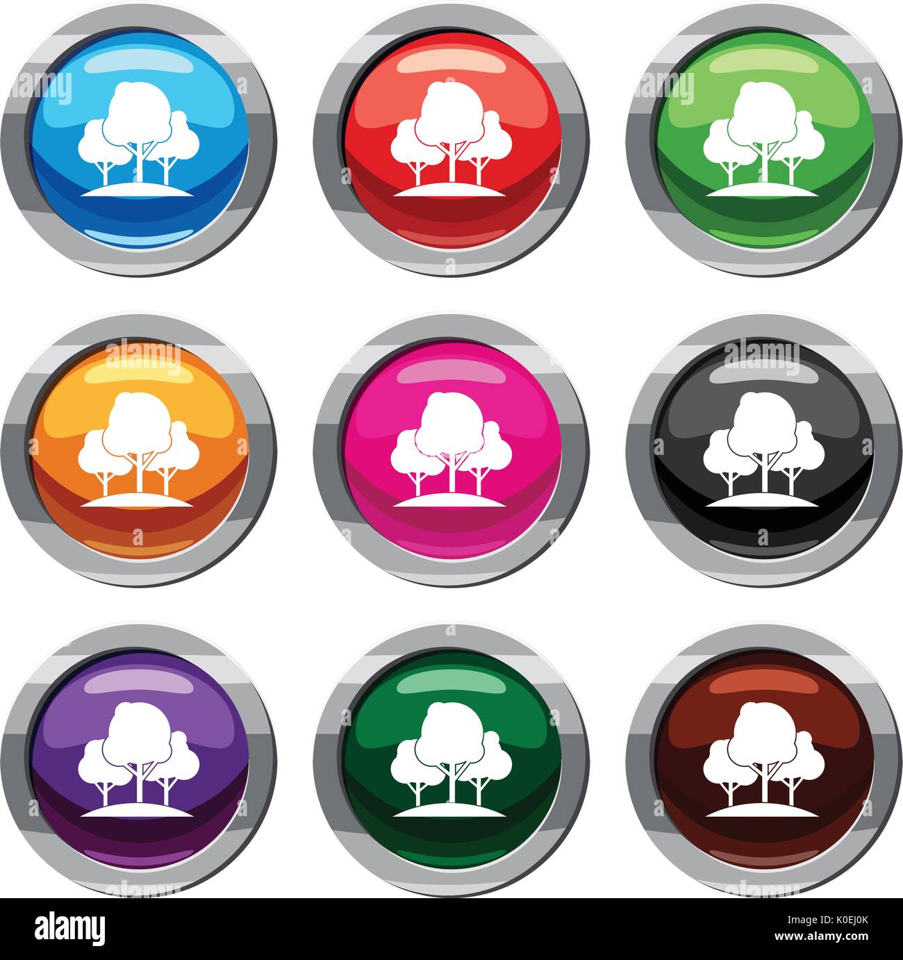 Forest trees set 9 collection Stock Vector Image & Art - Alamy