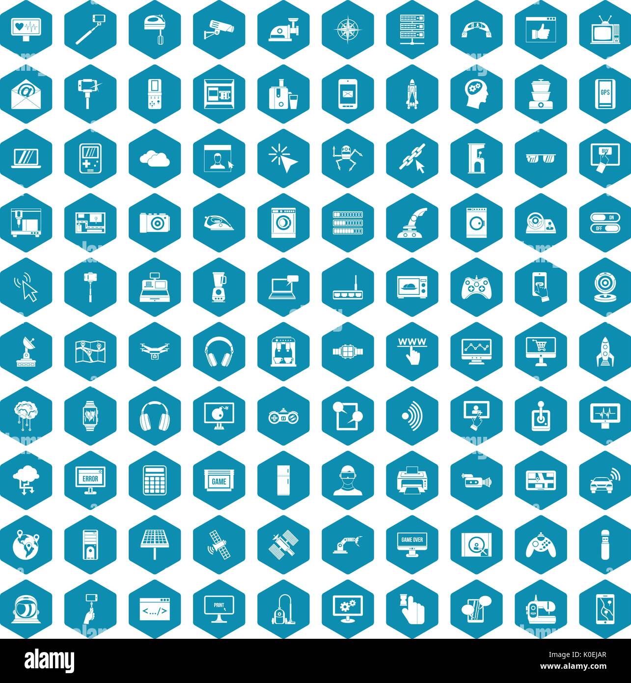 100 software icons sapphirine violet Stock Vector