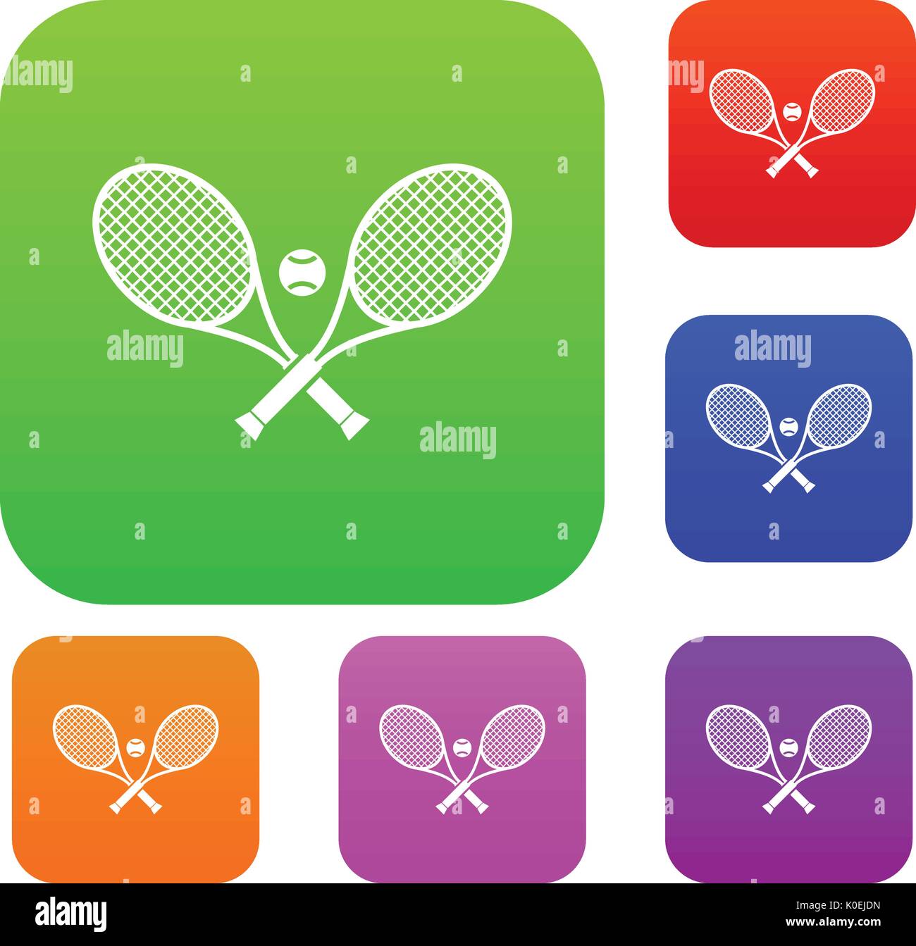 Crossed tennis rackets and ball set collection Stock Vector Image & Art ...
