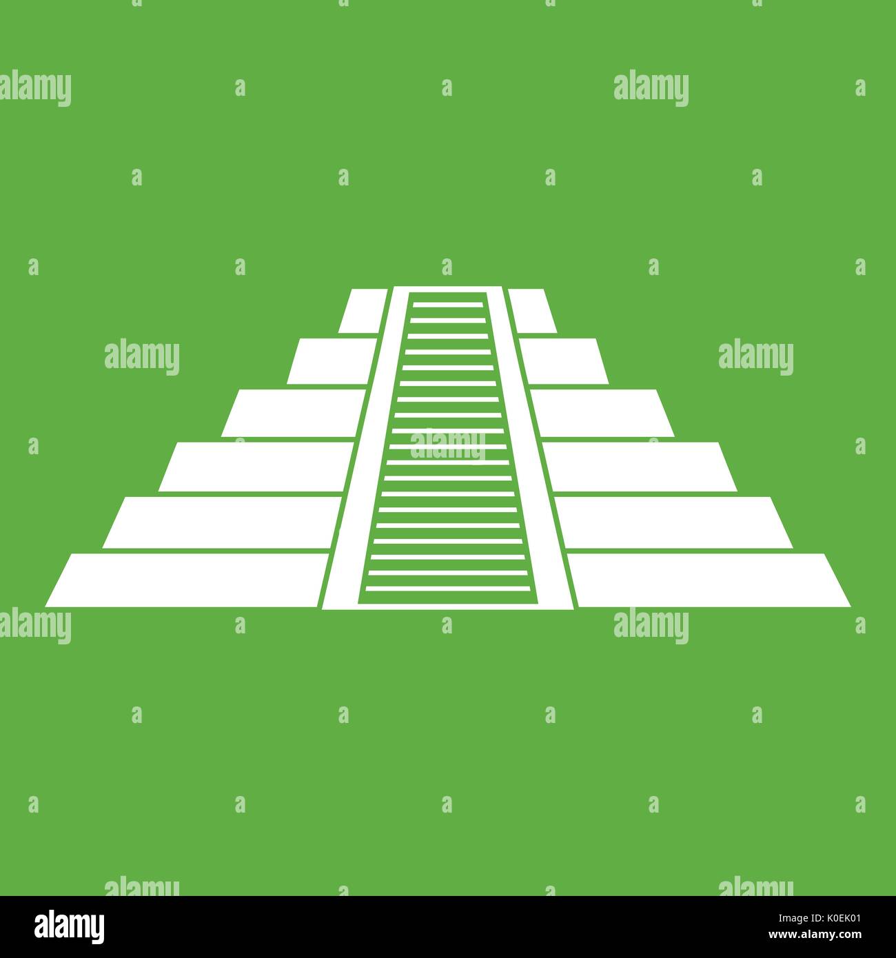 Ziggurat in Chichen Itza icon green Stock Vector