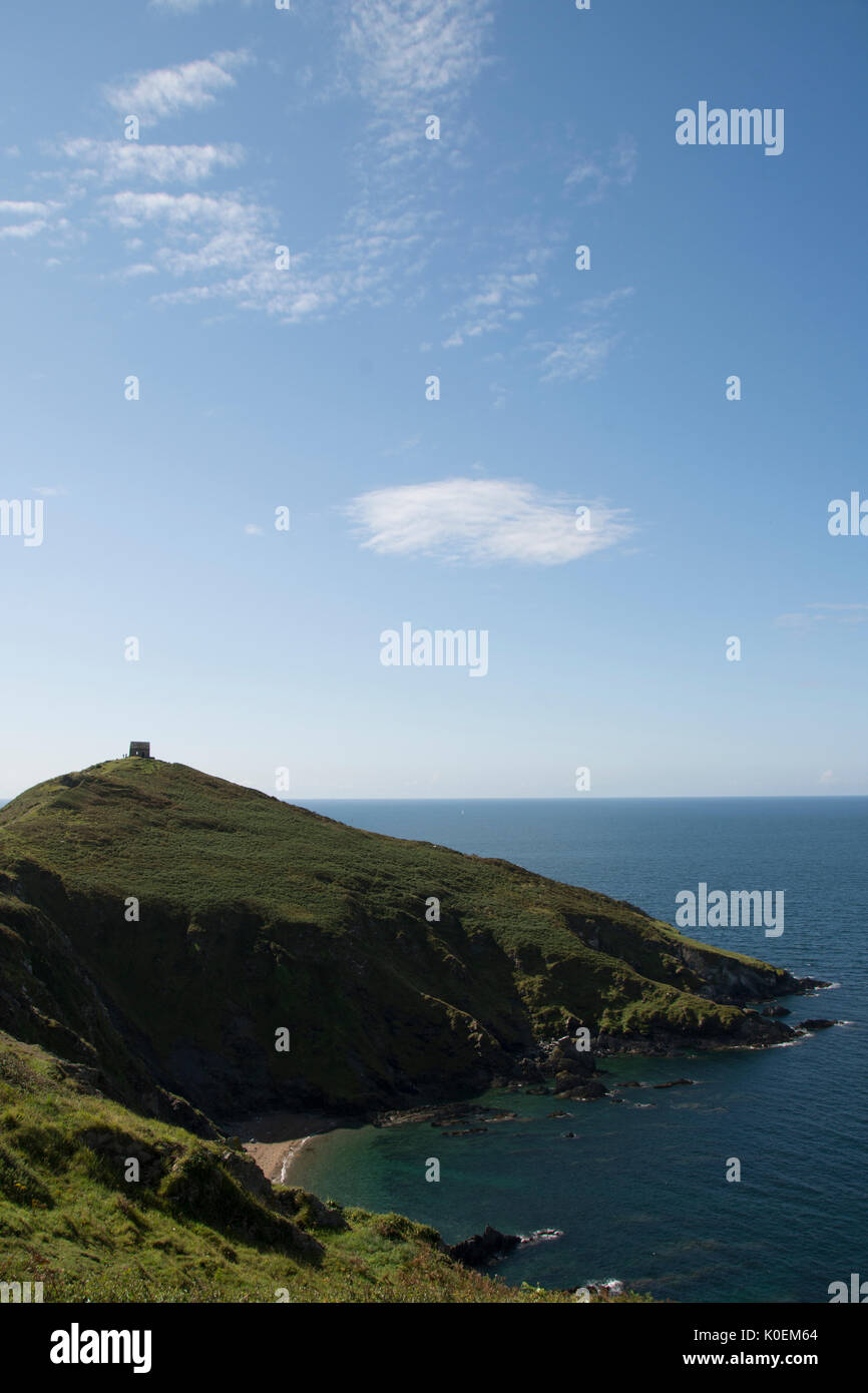 View on St. Michaels Chapel on Rame Head, Cornwall, Great Britain Stock