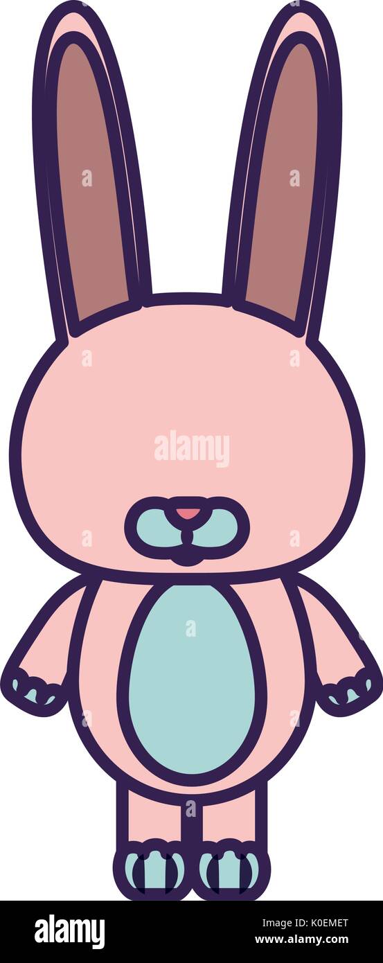 white background with light color faceless caricature cute rabbit ...