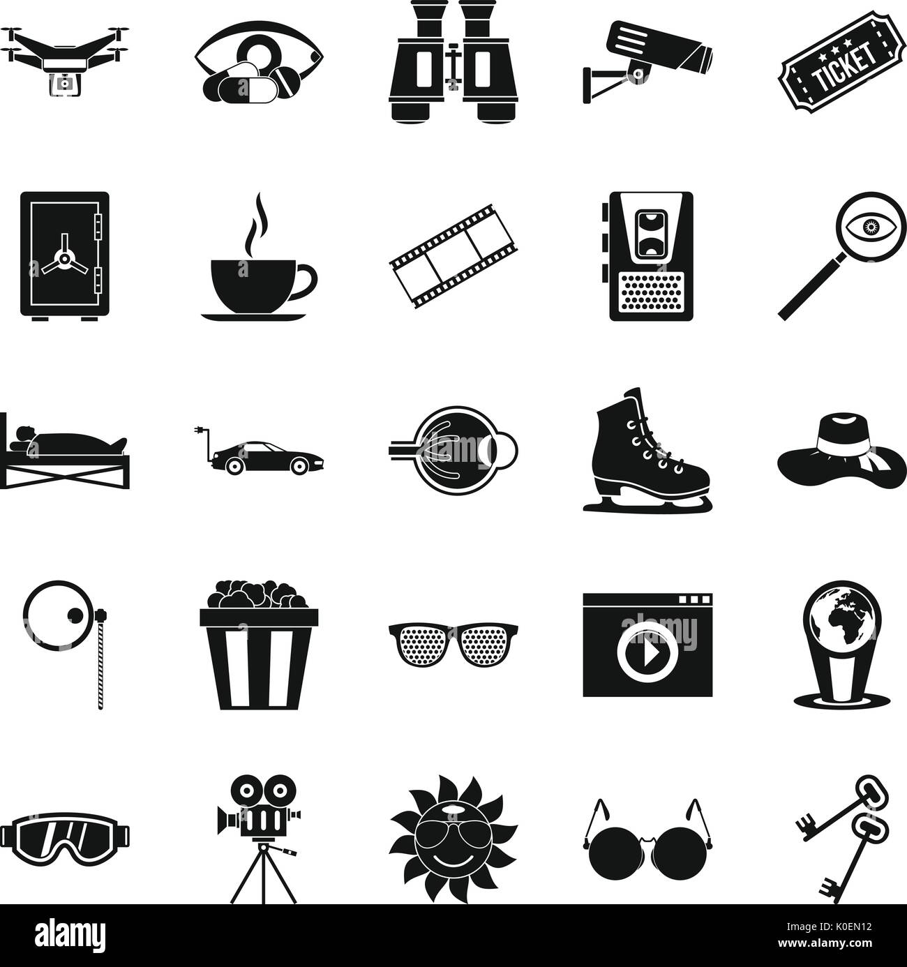 Eyeglasses icons set, simple style Stock Vector Image & Art - Alamy