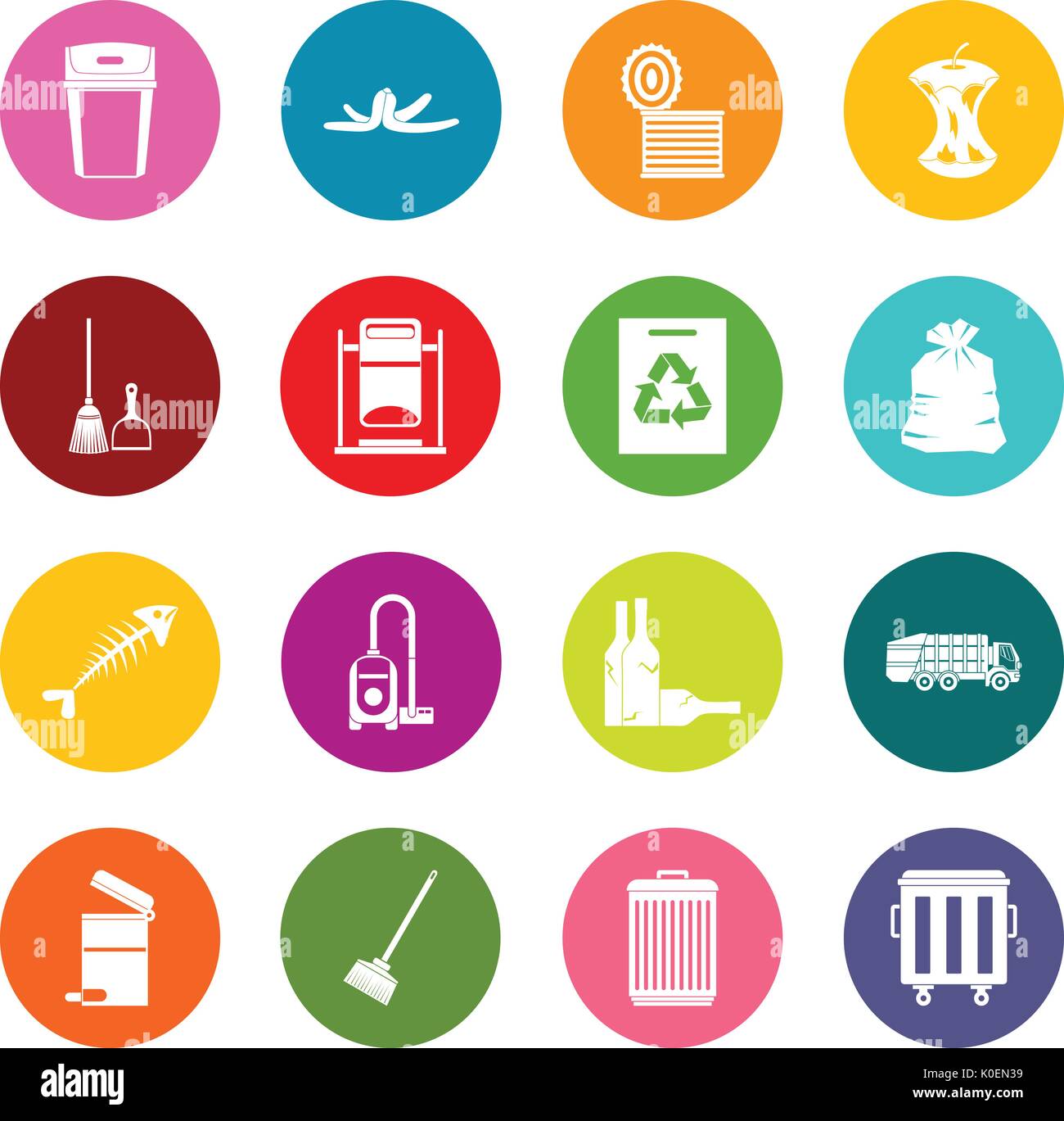 Garbage thing icons many colors set Stock Vector Image & Art - Alamy