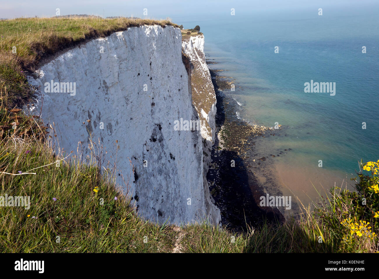 View from the Cliff-Tops, along the Saxon Shore Way, between KIngsdown and St Margret's Bay, Kent Stock Photo
