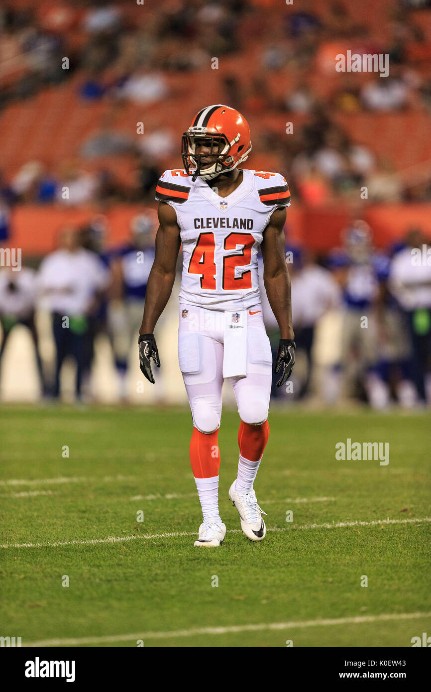 August 21, 2017: Cleveland Browns cornerback Alvin Hill (42) during the NFL  football game between the New York Giants and the Cleveland Browns at First  Energy Stadium in Cleveland, Ohio. JP Waldron/Cal