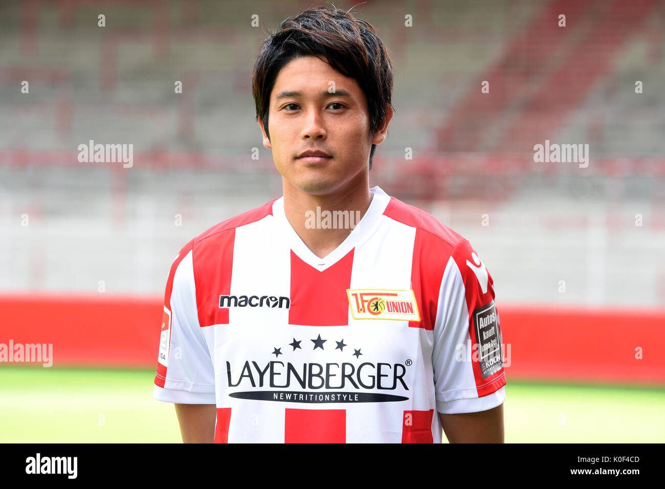 Japanese soccer player Atsuto Uchida being introduced as a new player of  the 1. FC Union Berlin club in Berlin, Germany, 23 August 2017. The  Japanese player switched from Schalke 04 to