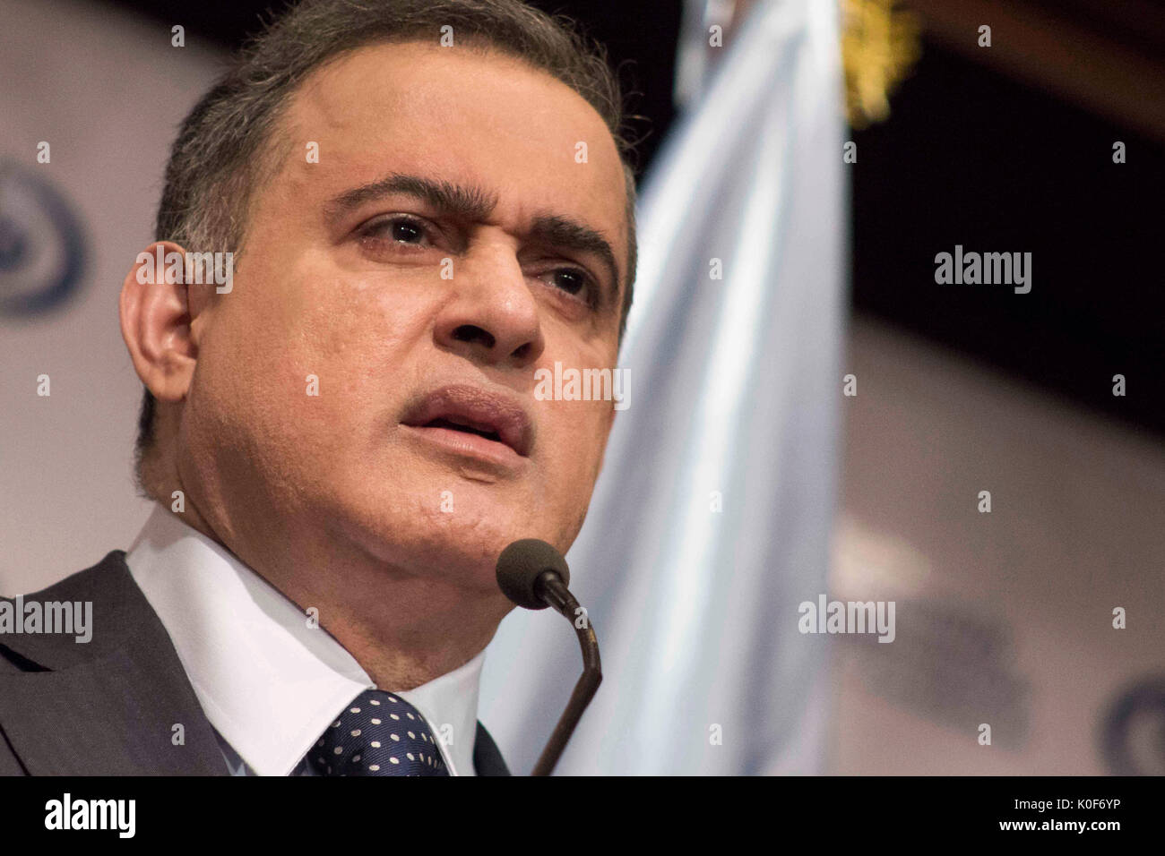 The new Venezuelan Attorney General Tarek William Saab speaking at a