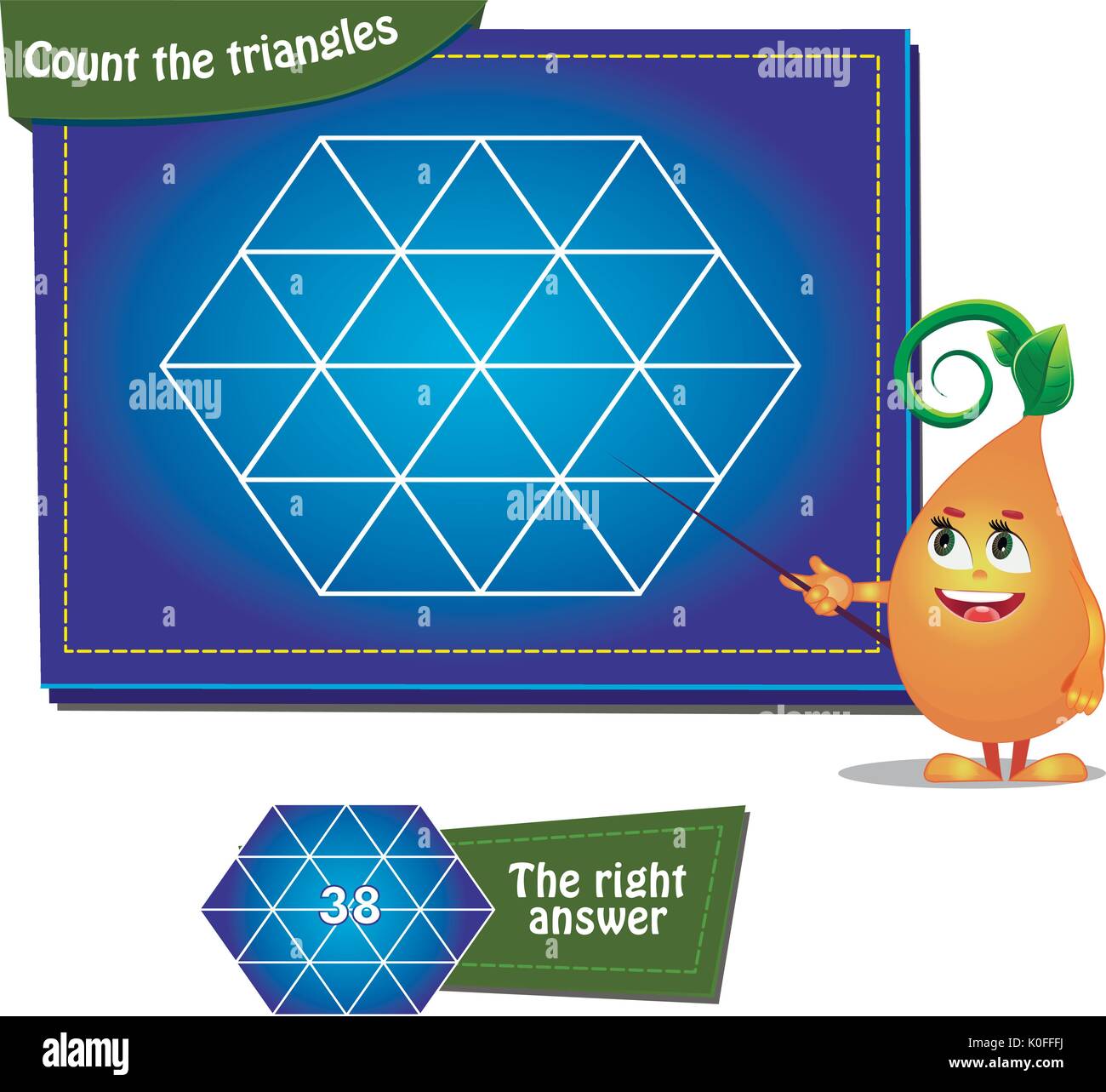 Visual Game for children and adults.  Task: Count the squares Stock Vector