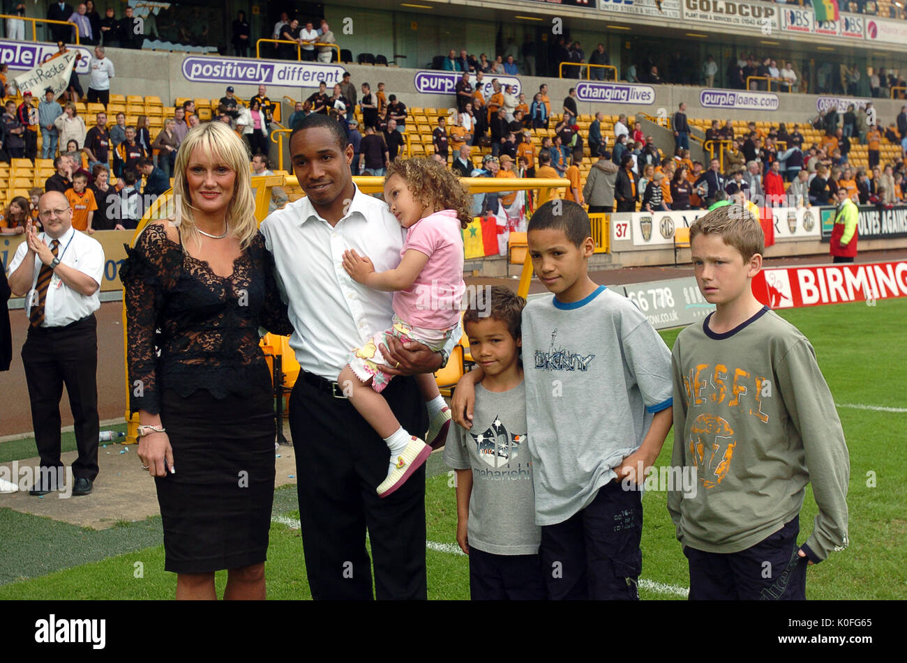 Footballer Paul Ince with his wife Claire and children Reah, Daniel and Tom. Stock Photo