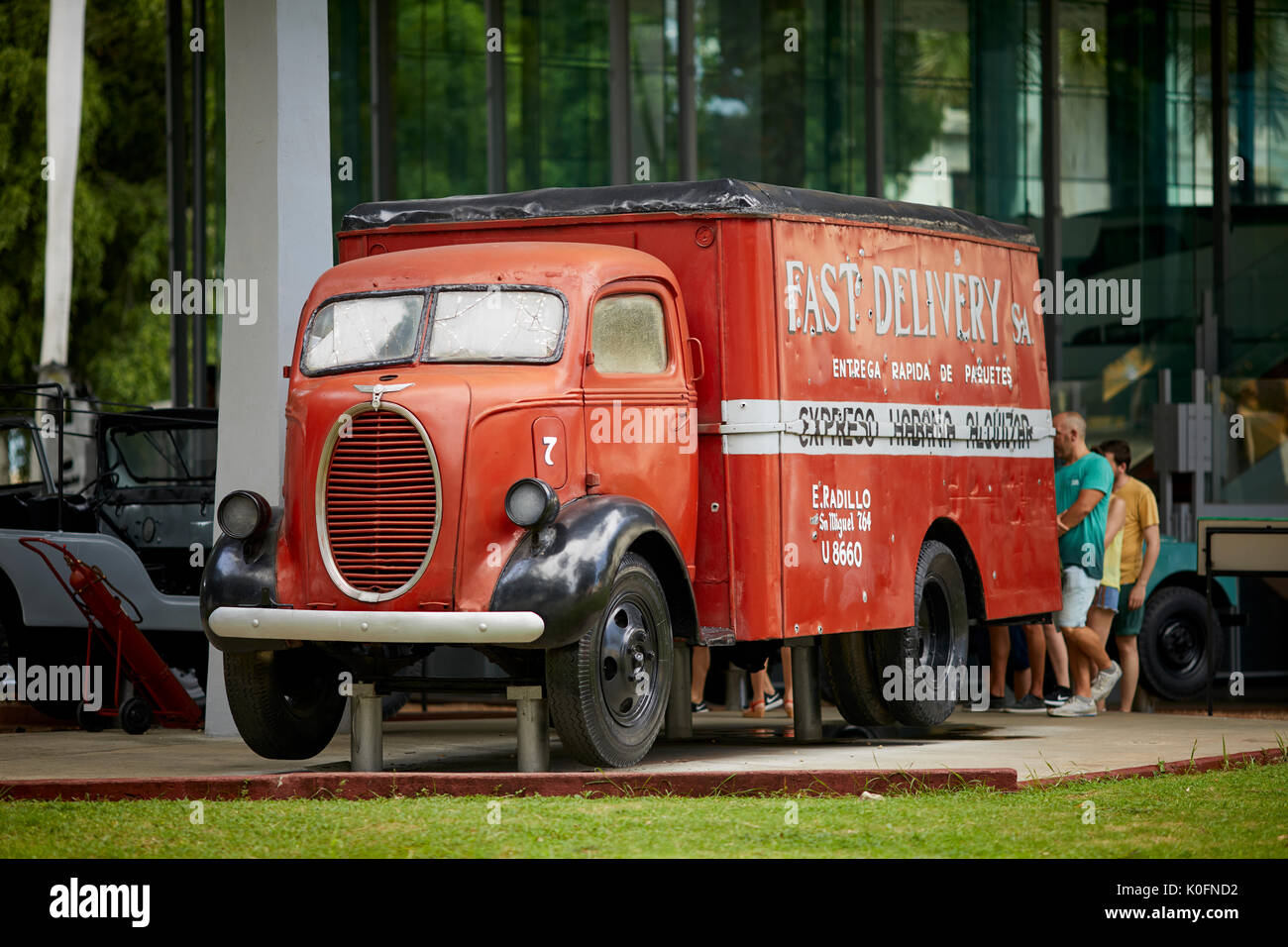 Cuban, Cuba, Capital, Havana Old delivery truck van with bullet holes used  during the revolution at Pavillion Granma memorial museum Stock Photo -  Alamy