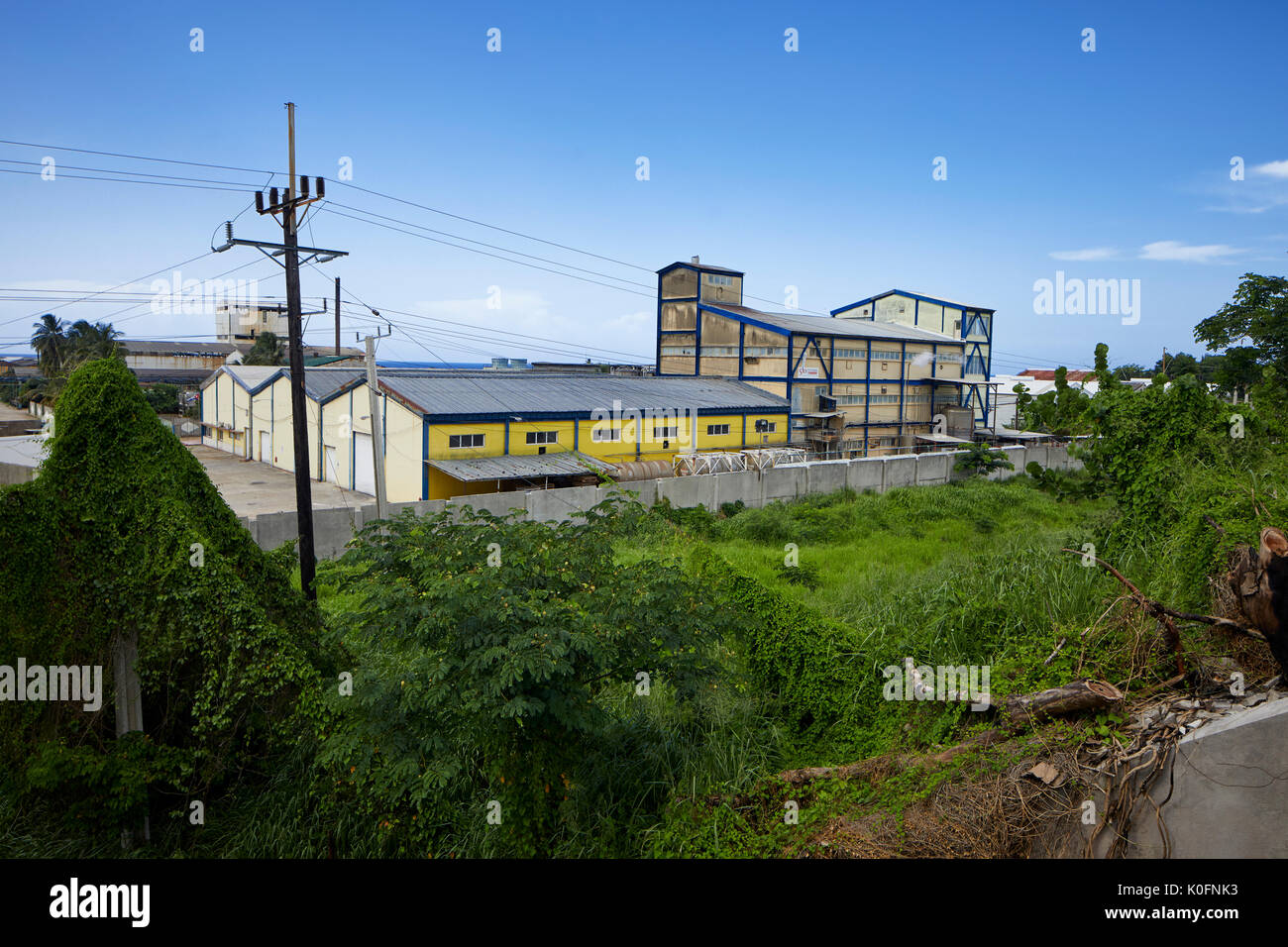 Cuban, Cuba, Capital, Havana Club rum factory and railway yard Stock