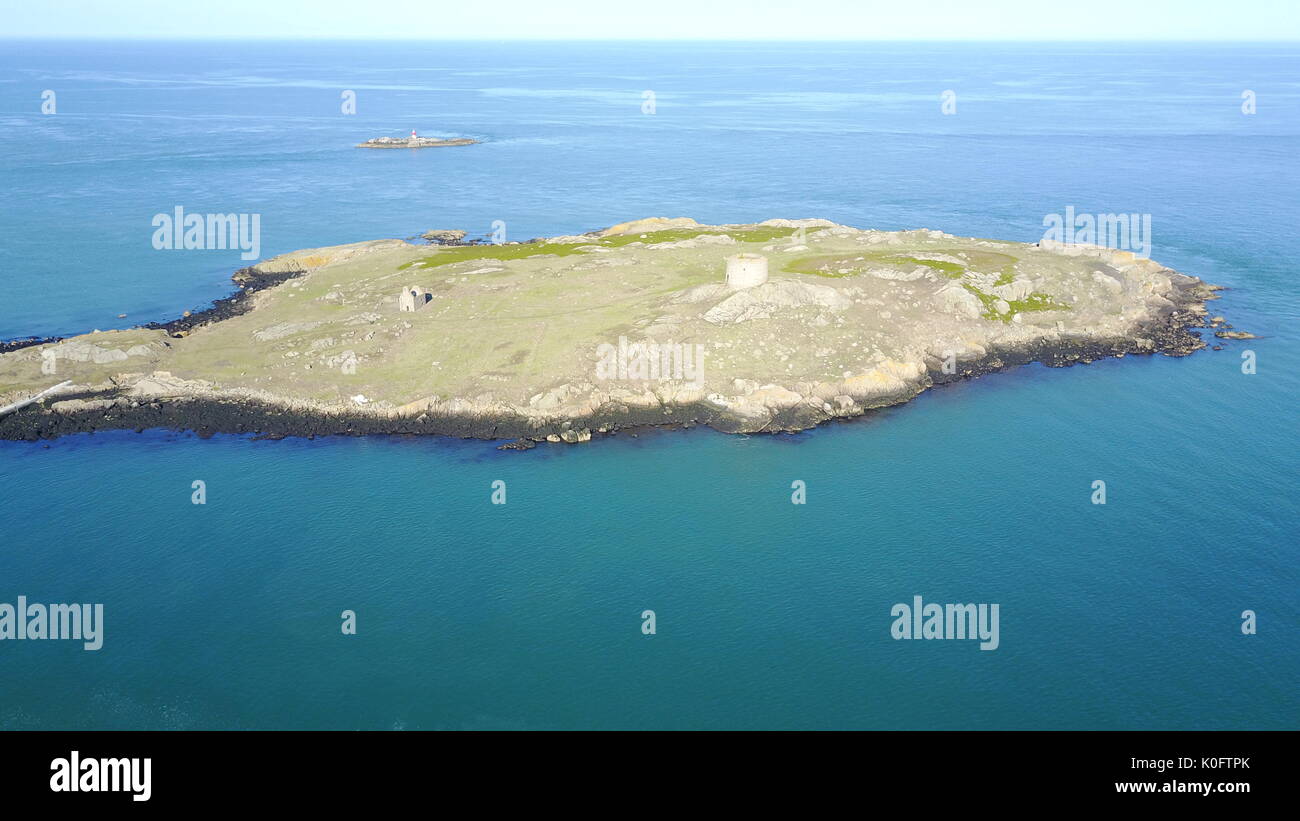 Dalkey Island, Aerial Shot Stock Photo