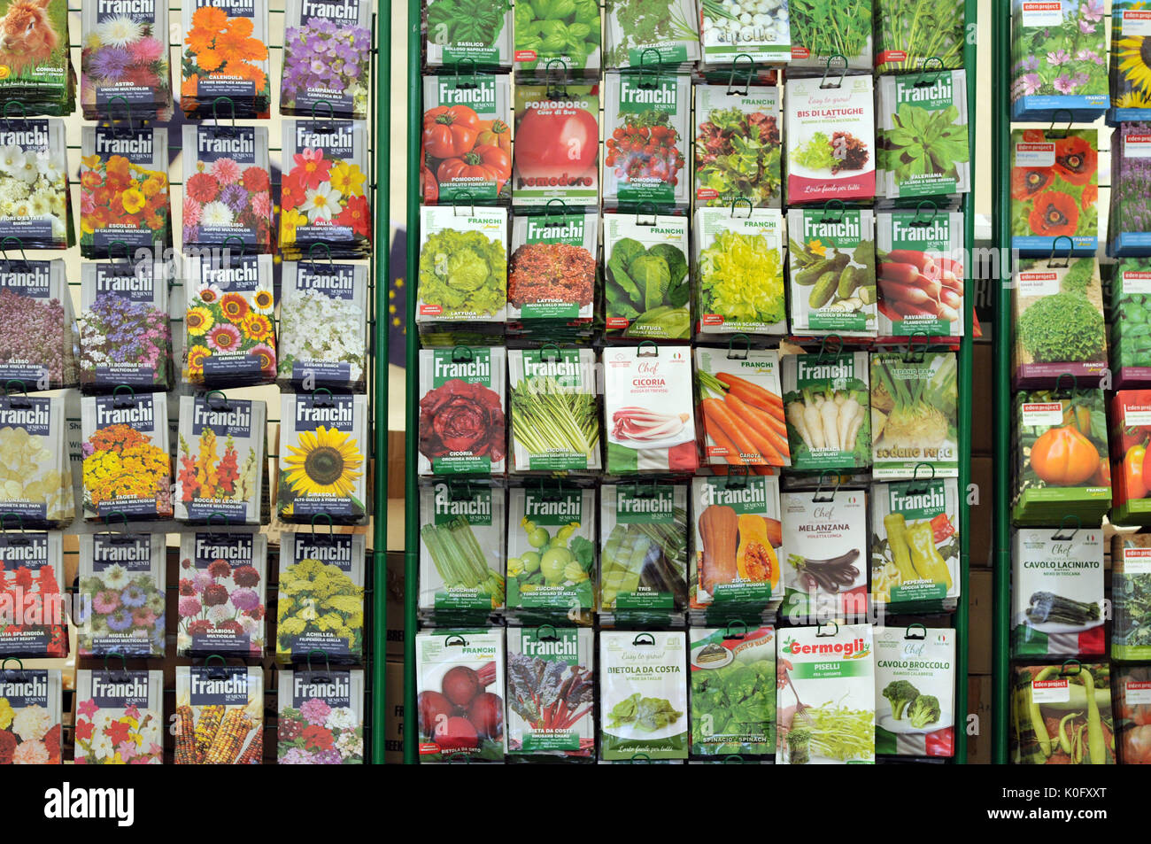 seeds in packets for sale on a stand colourful packets with different ...