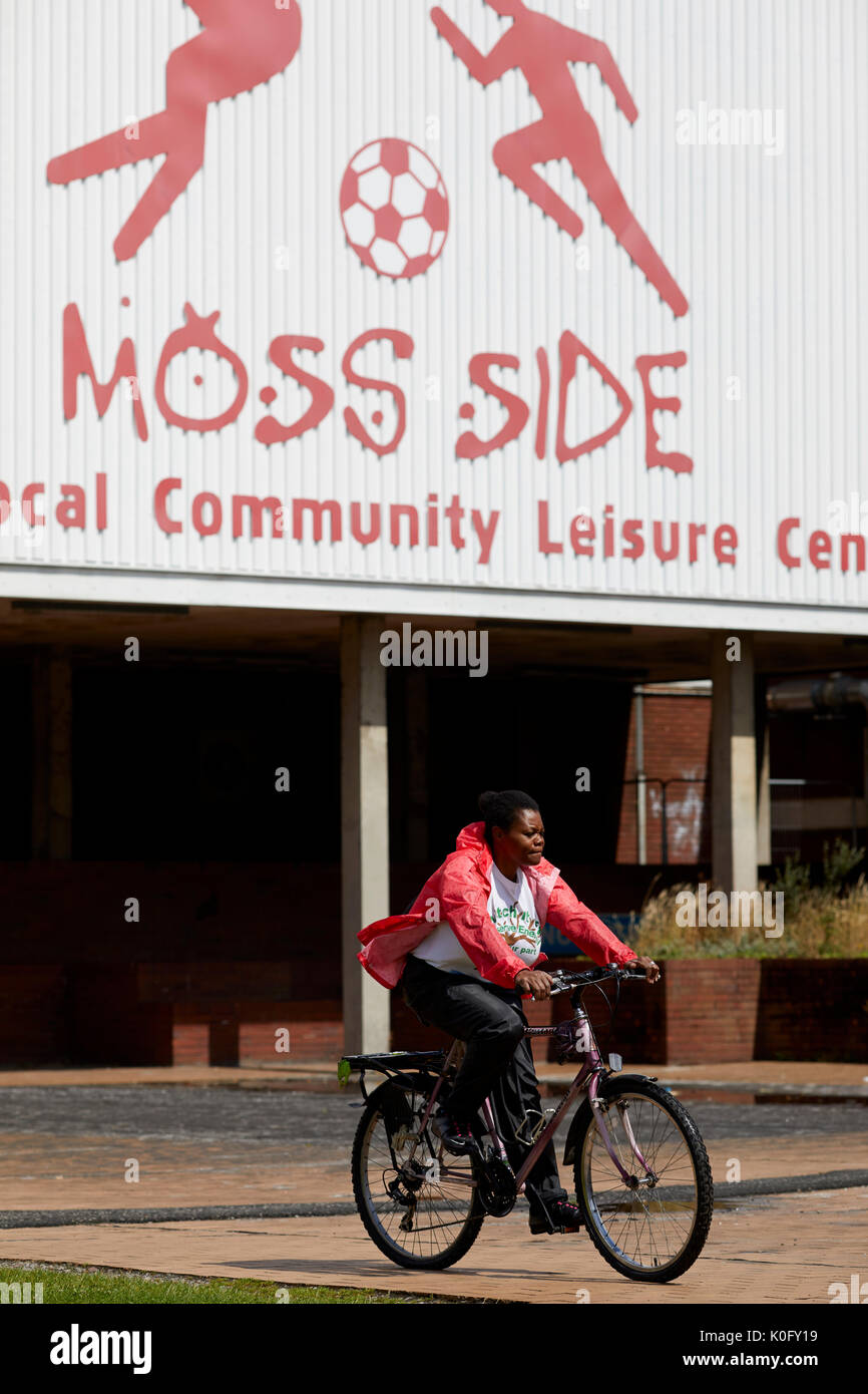 Moss Side Community Leisure Centre in the  South Manchester suburb famed for gangs and shootings. Stock Photo