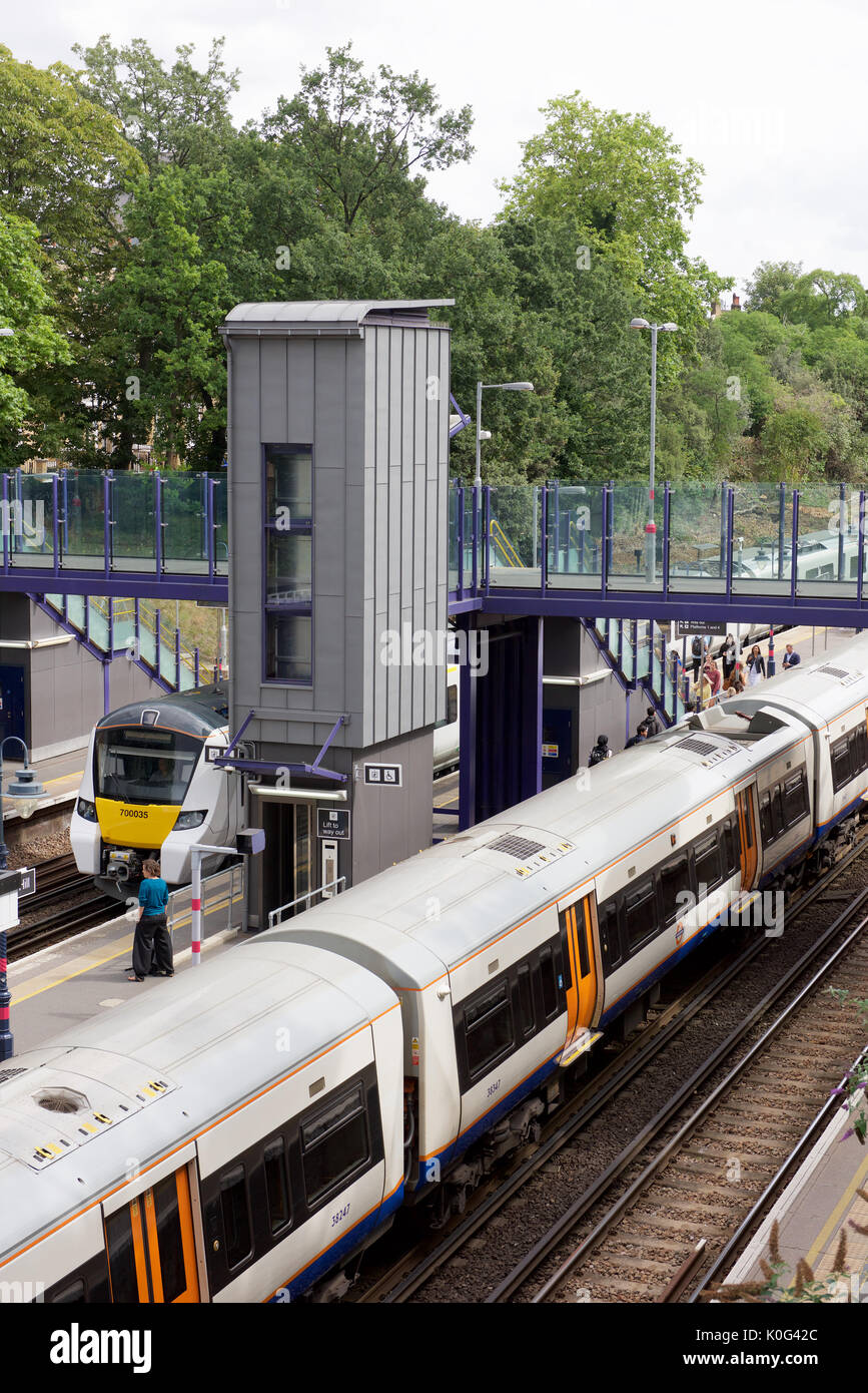 Thameslink and London Overground trains at Denmark Hill station in London Stock Photo