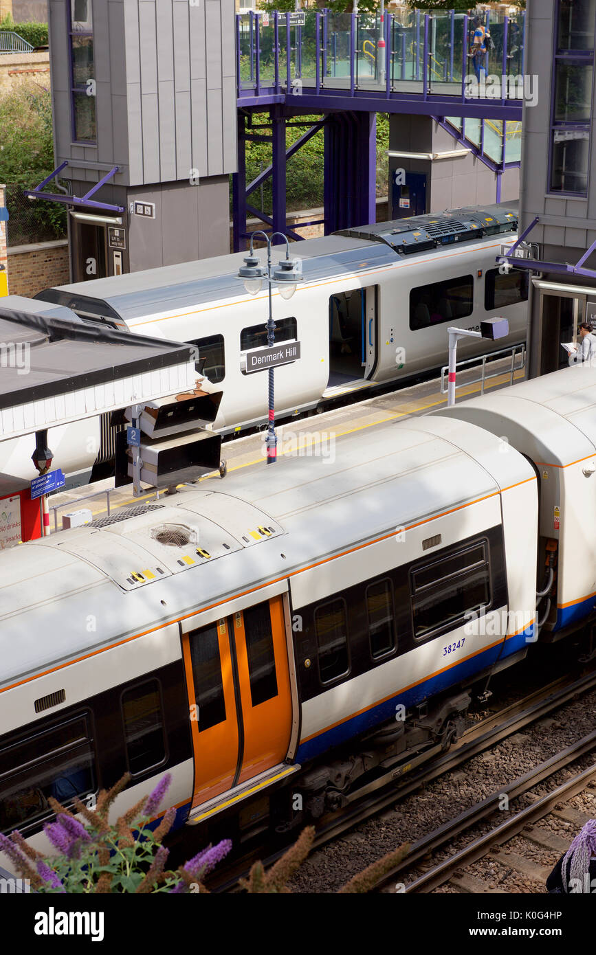 Thameslink and London Overground trains at Denmark Hill station in London Stock Photo