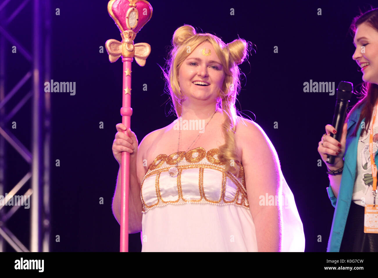 Sydney, Australia. 19 August 2017. Pictured: Cosplay competition & catwalk: Pretty Guardian Sailor Moon, Lucie as Princess Serenity. SMASH! Sydney Man Stock Photo