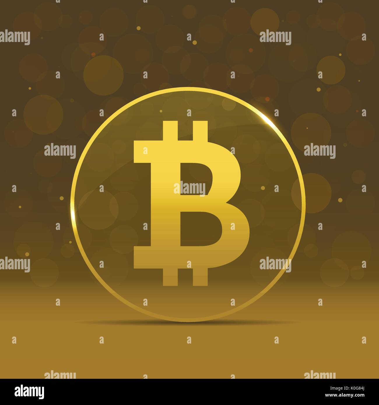 Golden Bitcoin icon Stock Vector