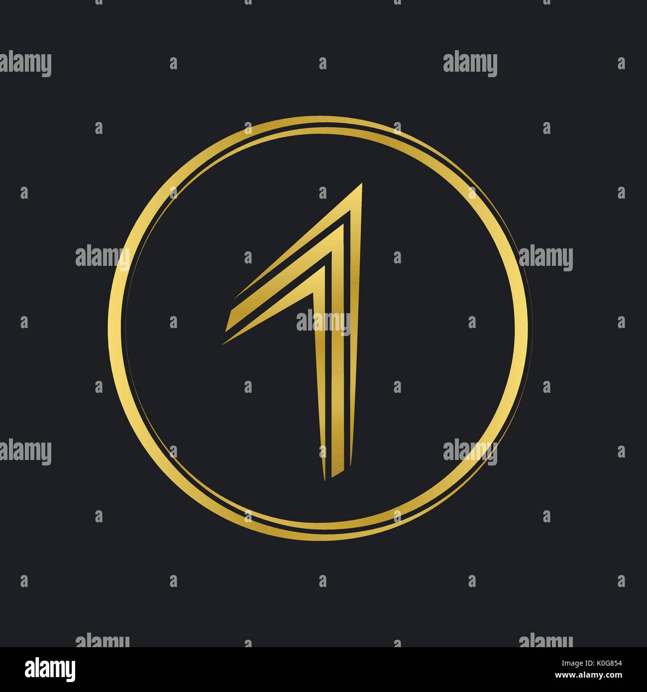 Number one symbol Stock Vector