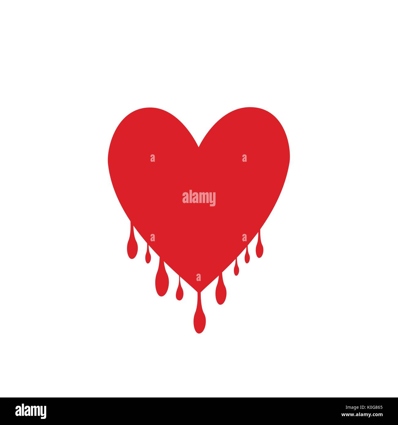 Red heart with drops Stock Vector
