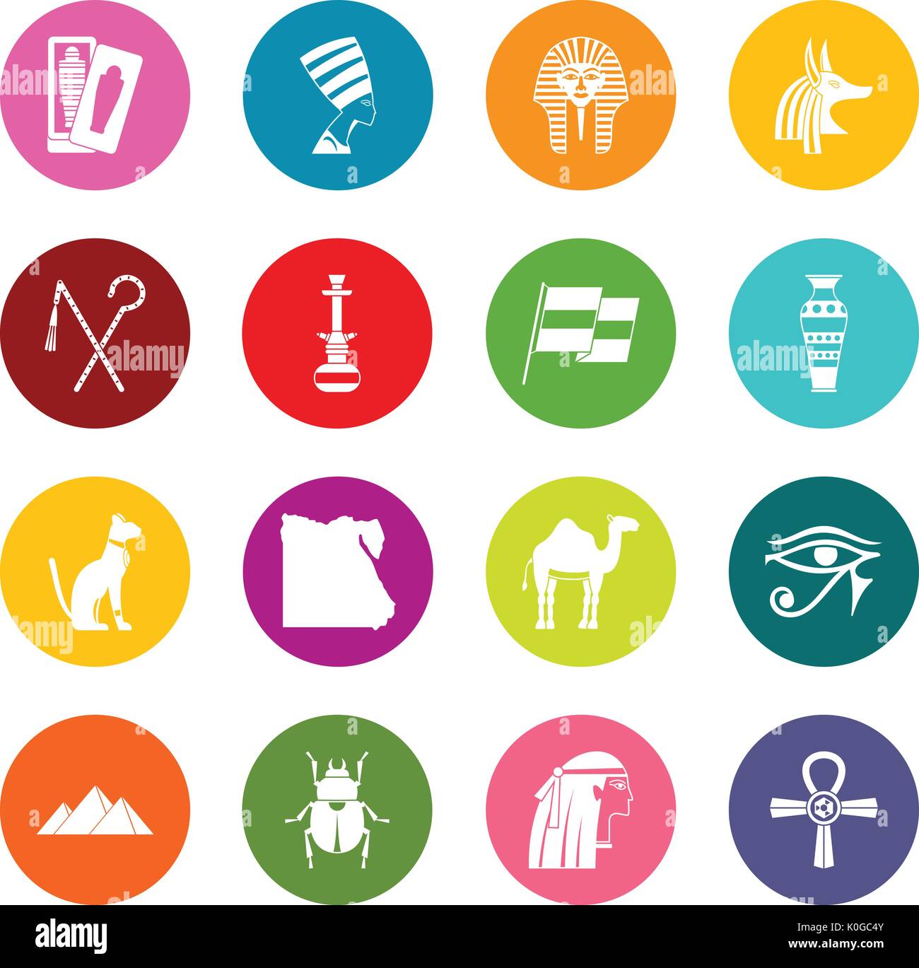 Egypt travel items icons many colors set Stock Vector Image & Art - Alamy