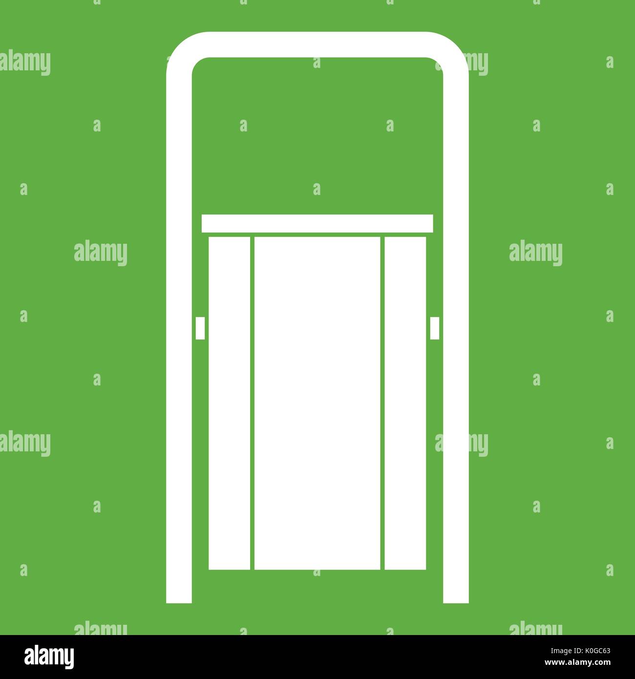 Public garbage bin icon green Stock Vector