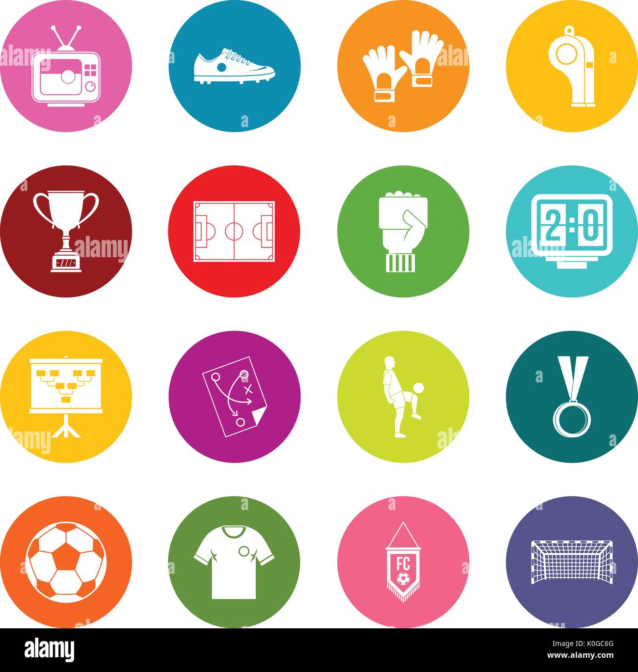 Soccer football icons many colors set Stock Vector Image & Art - Alamy
