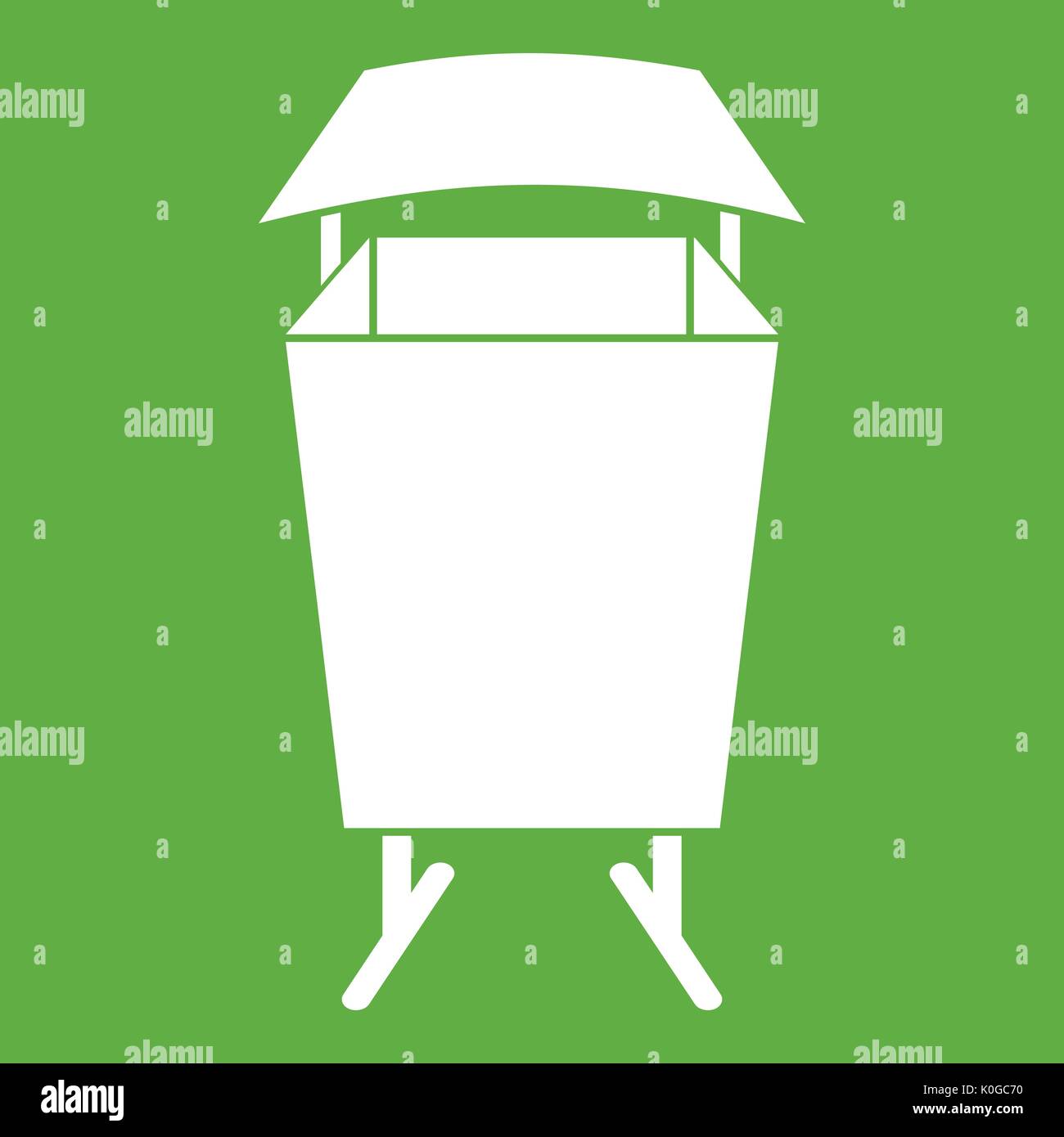 Litter waste bin icon green Stock Vector