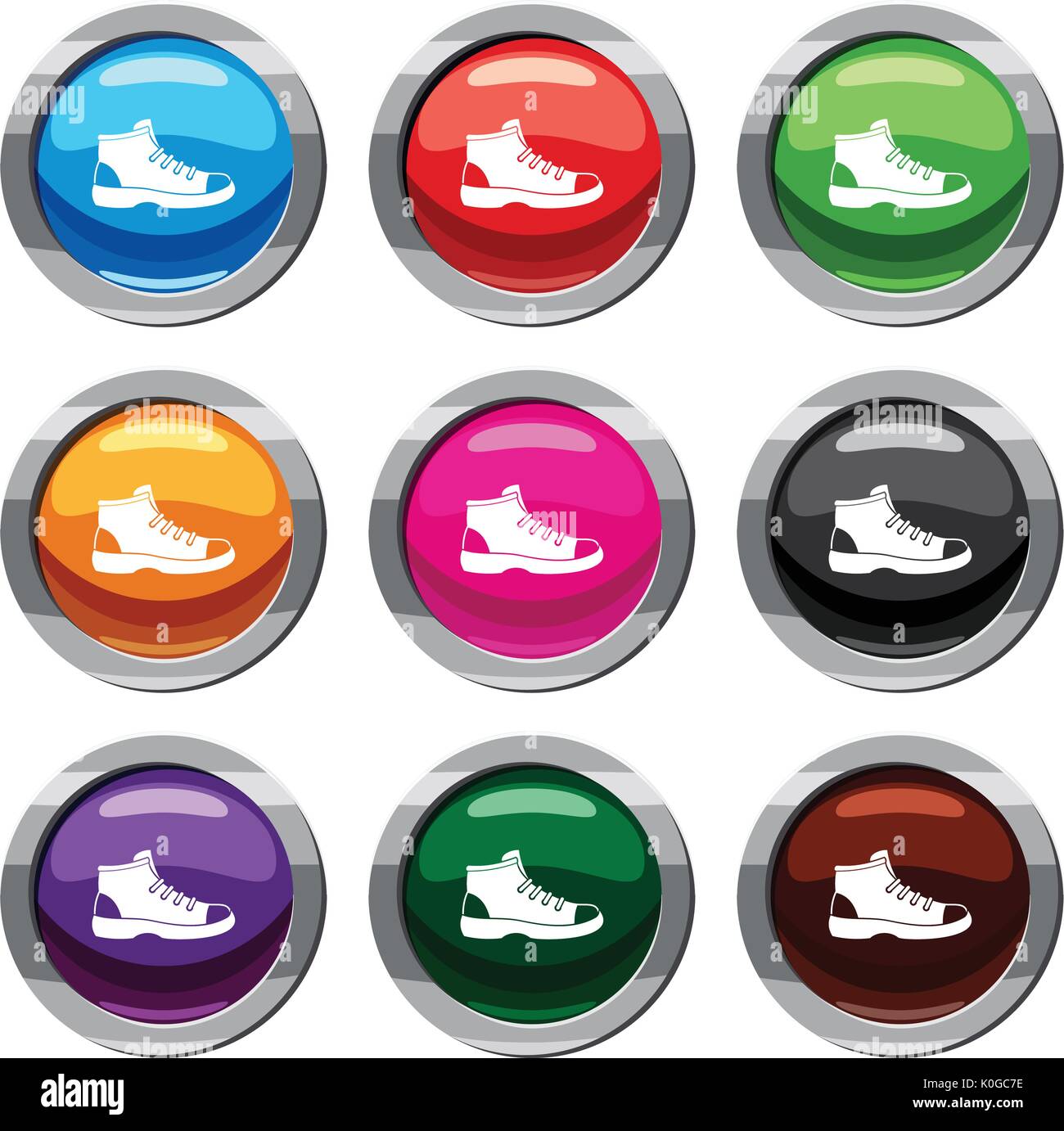 Tourist shoe set 9 collection Stock Vector Image & Art - Alamy