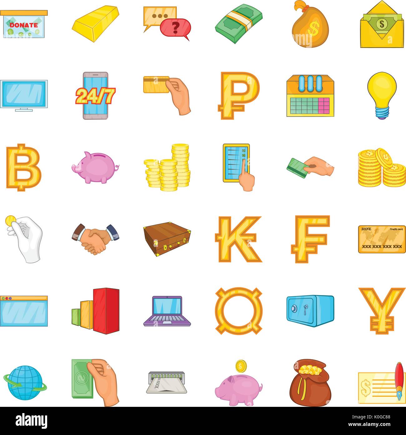 Credit icons set, cartoon style Stock Vector Image & Art - Alamy