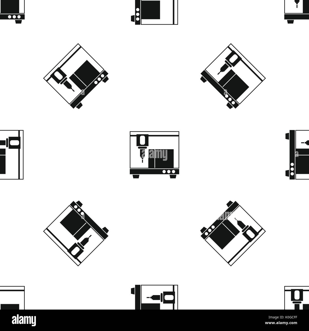 3D printer pattern seamless black Stock Vector