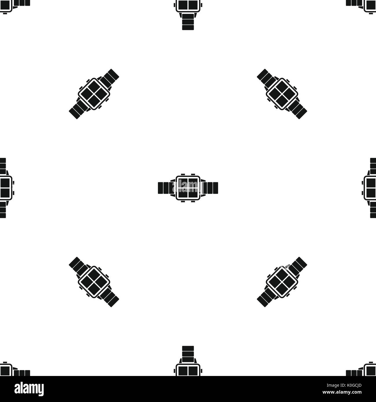 Modern smart watch pattern seamless black Stock Vector