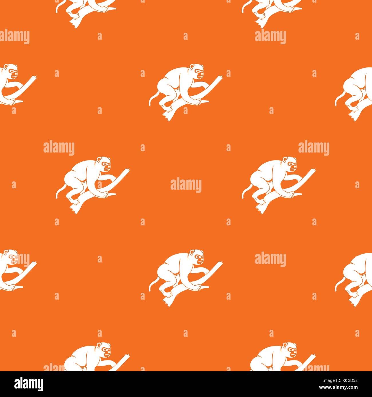 Monkey is climbing up on a tree pattern seamless Stock Vector
