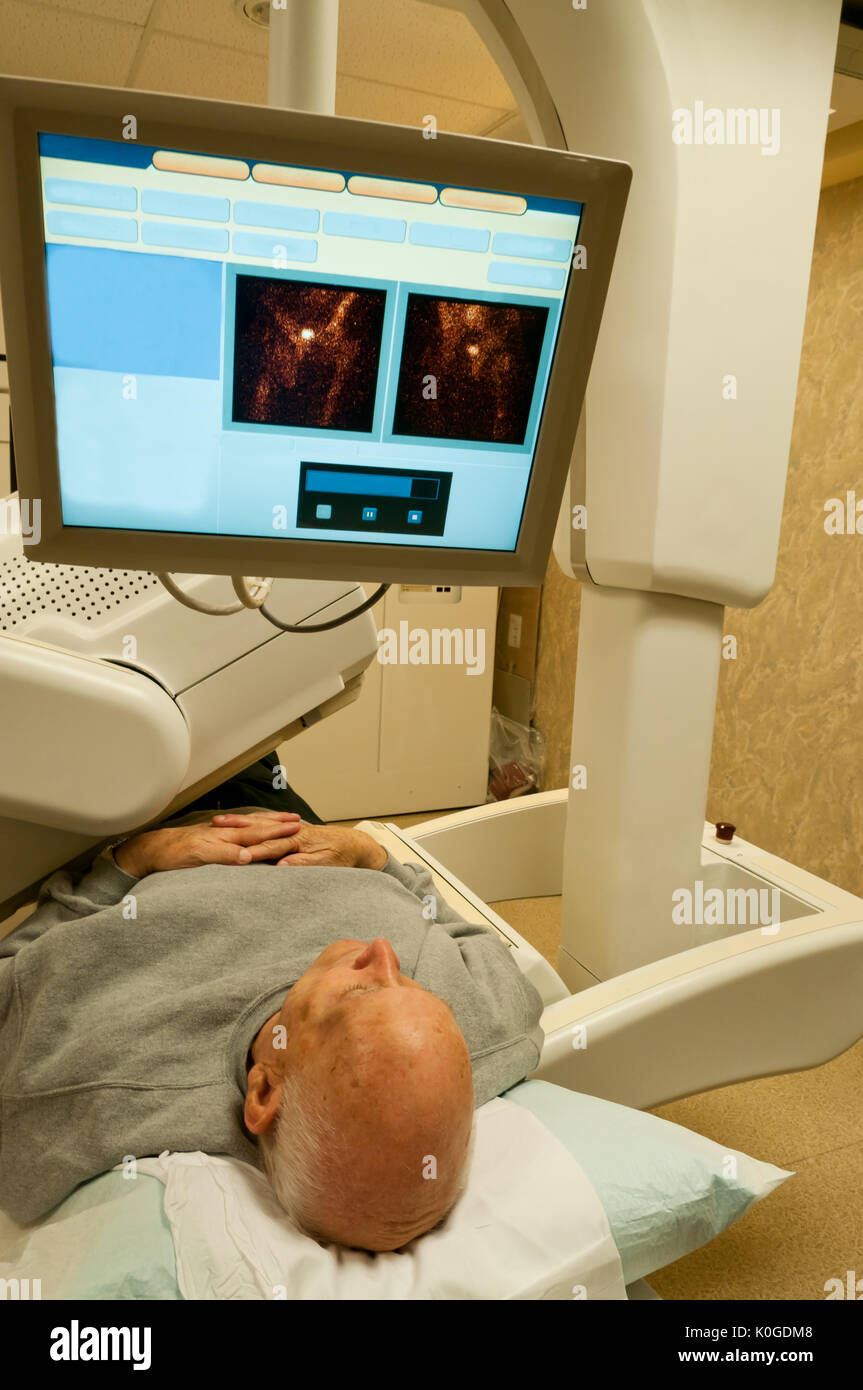 Patient Gamma Camera Bone Scan Patient Stock Photo