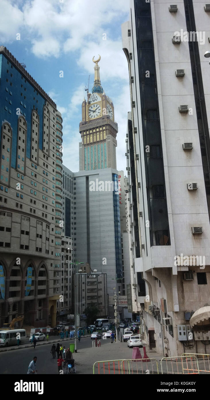 Clock Tower of Mecca in Saudi Arabia Stock Photo