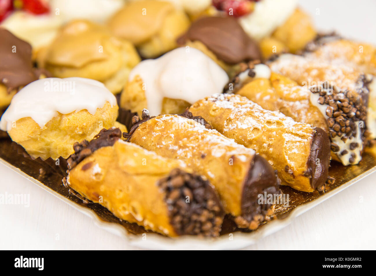Rectangular Pastries Isolated Sicilian pastry on rectangular tray Stock Photo - Alamy