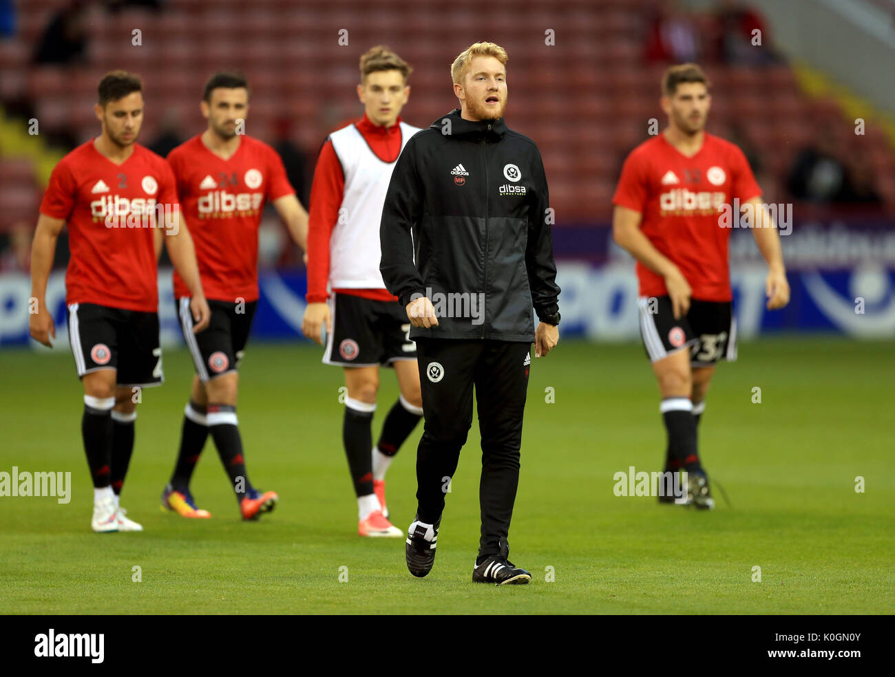 Sheffield United Head of Sports Science Matt Prestridge during the Carabao  Cup, Second Round match at Bramall Lane, Sheffield. PRESS ASSOCIATION  Photo. Picture date: Tuesday August 22, 2017. See PA story SOCCER