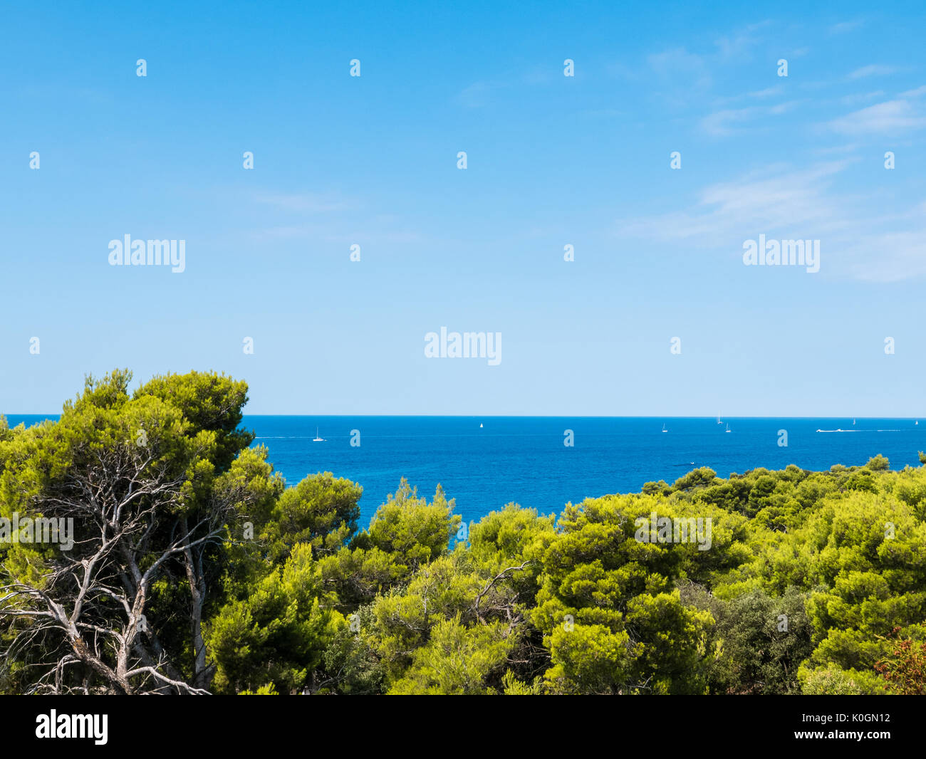View of the Adriatic sea from Pula, Croatia. Stock Photo