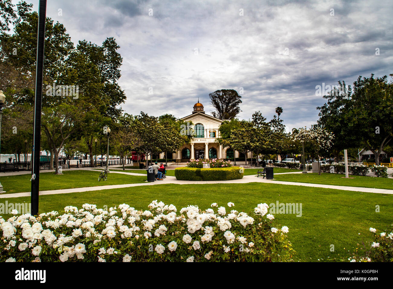 The Park and City Hall in Fillmore California Stock Photo Alamy