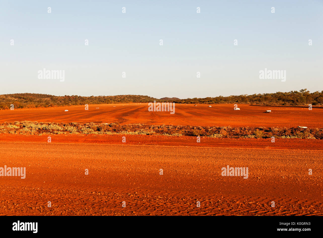Australian outback light aircraft landing strip (airport), Gascoyne, Western Australia Stock Photo