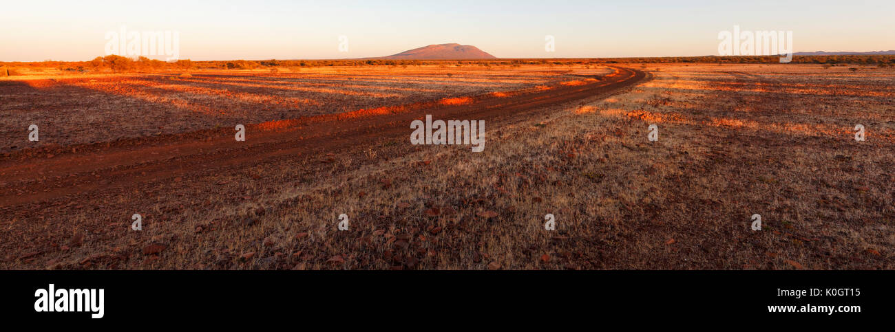 Mount Augustus, earth's largest rock in early morning light, (Burringurrah), National Park, Gascoyne, Western Australia Stock Photo