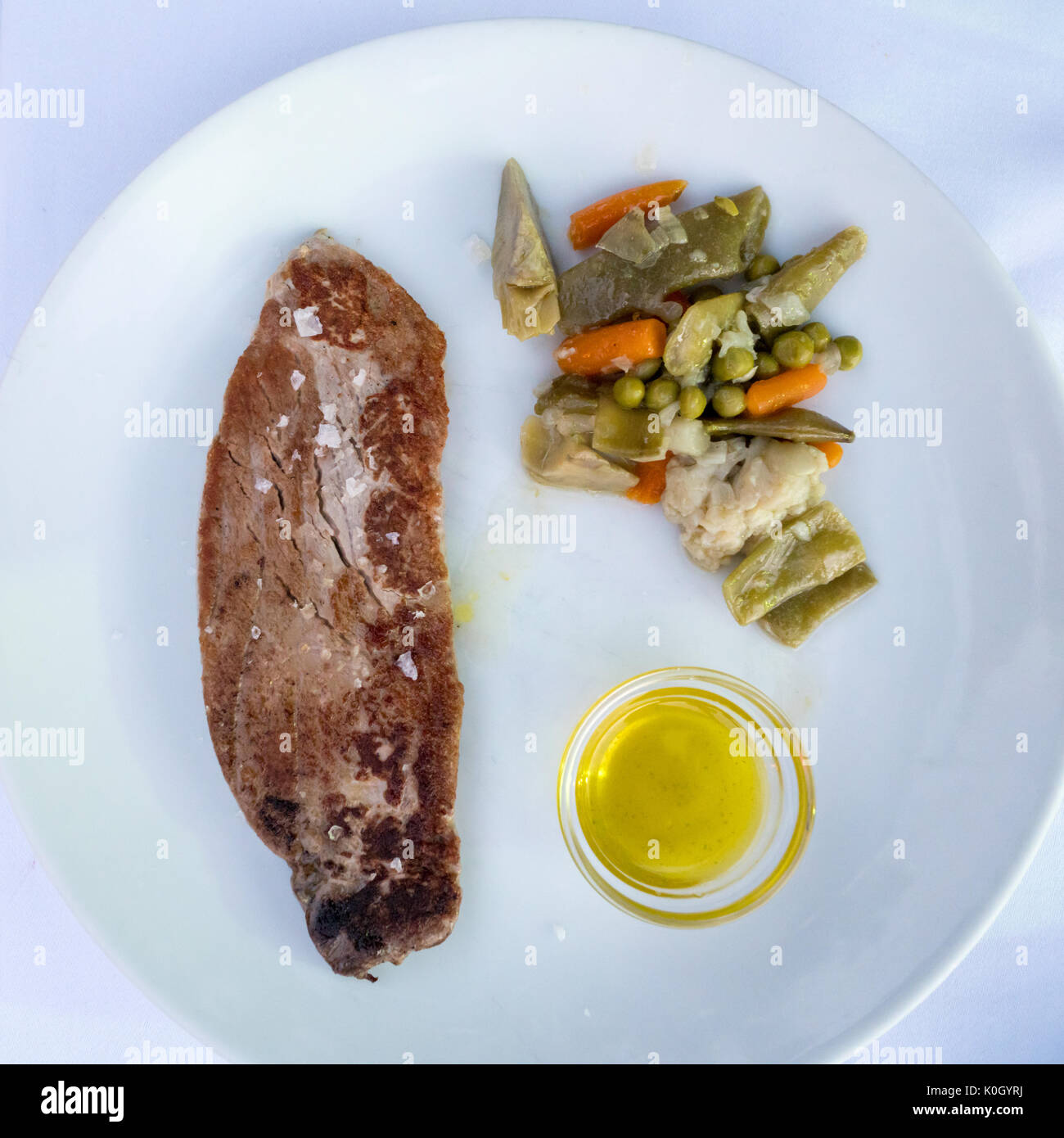 Tuna fillet served in a restaurant in Zahara de los Atunes, Andalusia, Spain Stock Photo